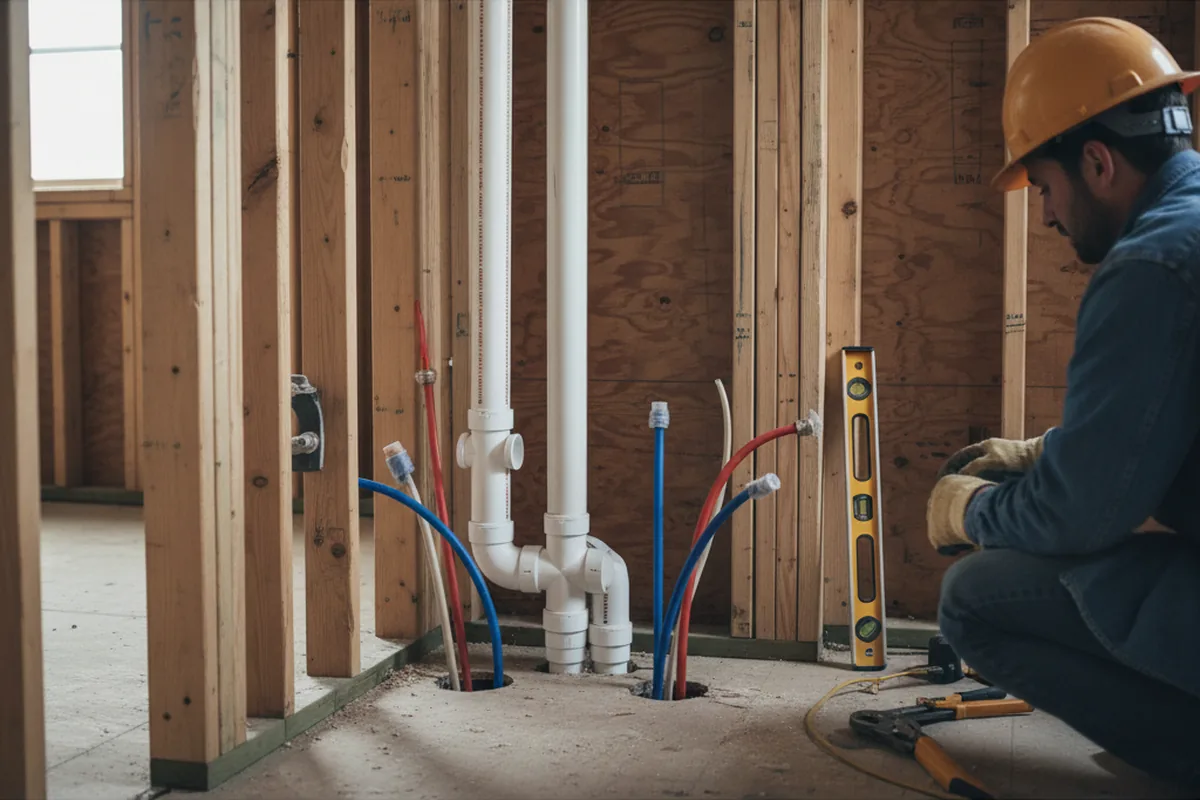 Drain and supply rough-in during Garbage Disposal Repair in Norco
